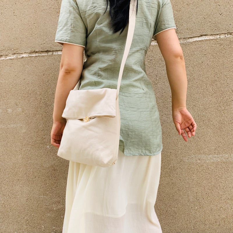 DIY空白斜挎包帆布袋 手绘纯色 森系文艺购物礼品学生书袋 女包