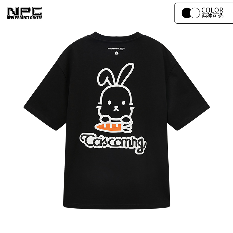 NPC潮牌CC系列胸口小字母logo印花圆领T恤萝卜兔子短袖CC32TE09