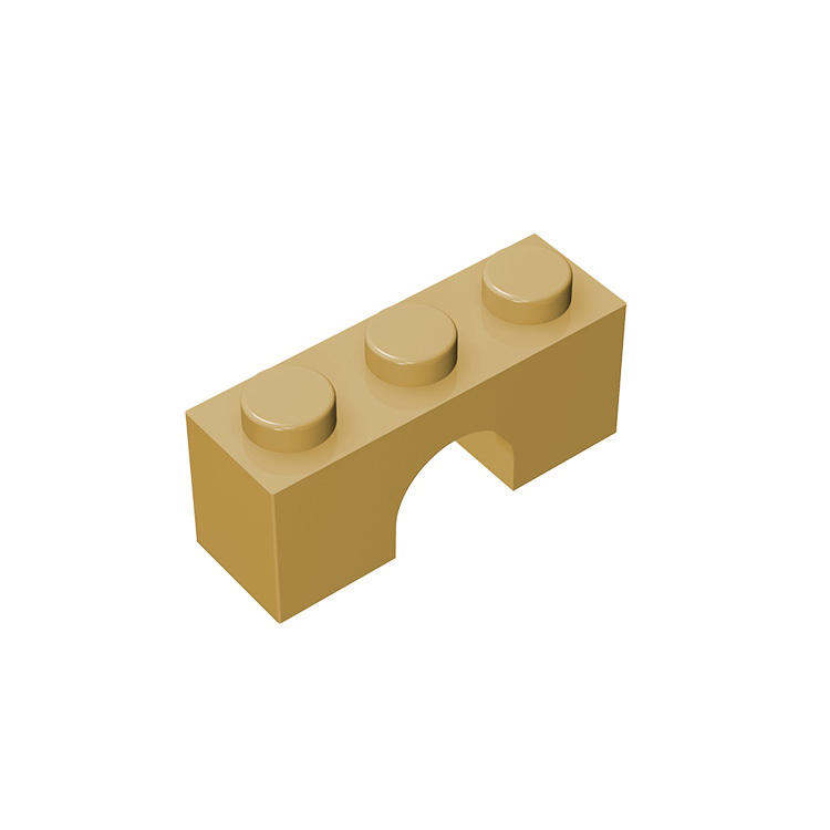 砖友MOC 4490 小颗粒益智拼插积木散件兼容乐高基础配件1x3拱形砖