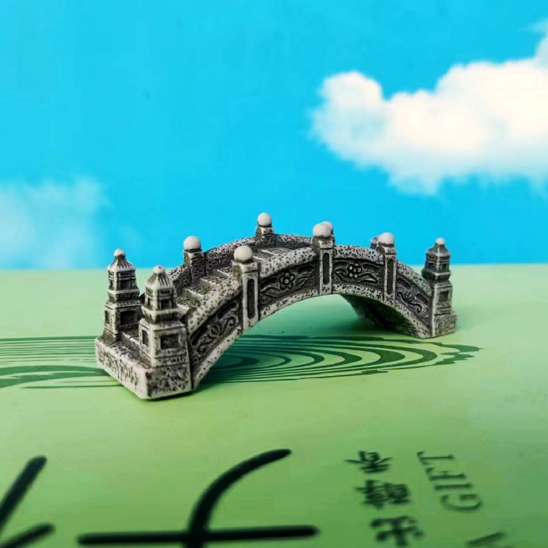 小桥梁石拱桥玉带桥地砖摆件鱼缸造景盆景配件水族装饰品假山创意