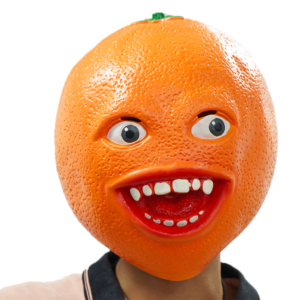 烦人的橘子乳胶面具搞笑橙子头套可爱沙雕搞怪万圣节派对道具定制