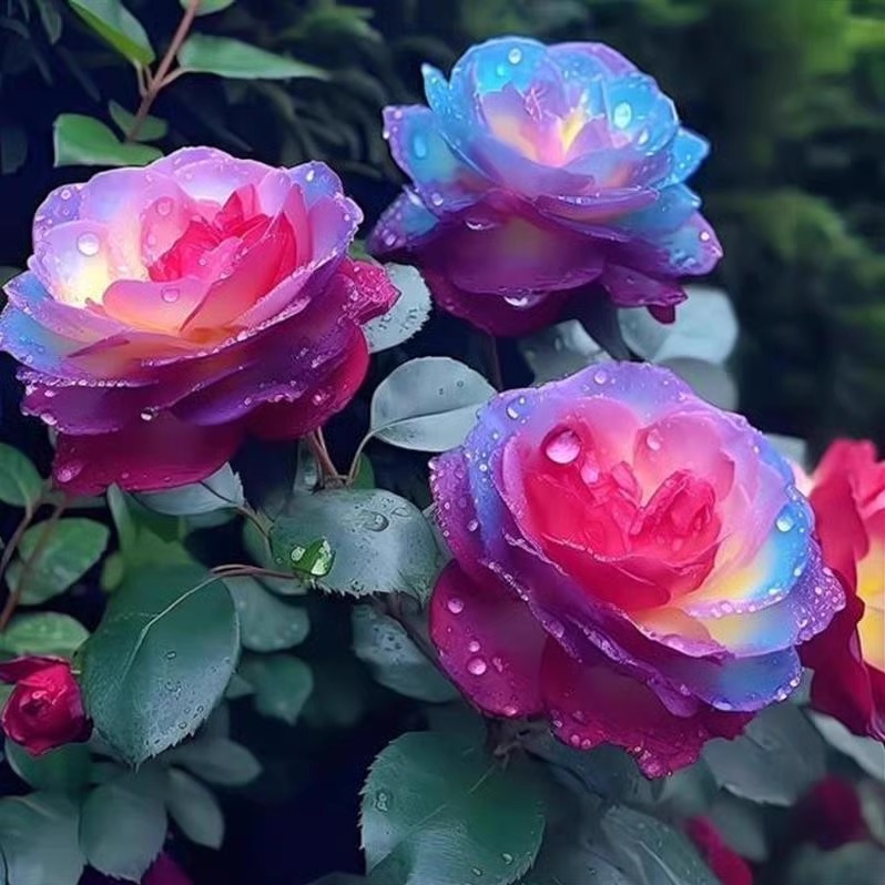稀有品种紫色幽梦玫瑰浓香特大花室内外盆栽四季开花吸色效果老桩