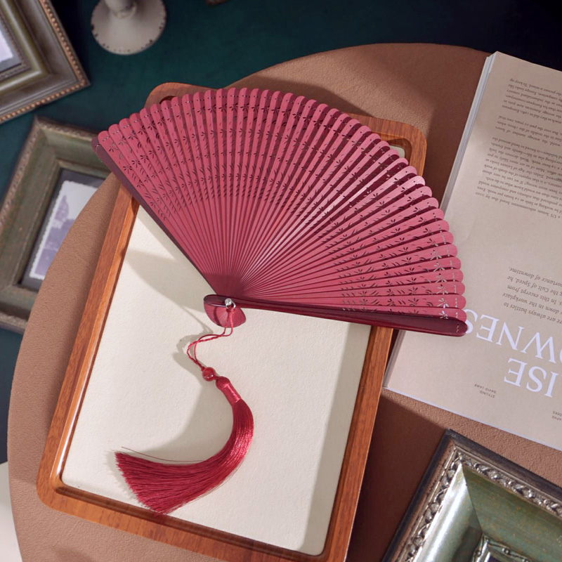 全竹折扇镂空迷你扇子5寸6寸折叠随身小中国风古风蜻蜓古典舞蹈扇