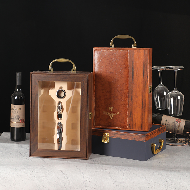 红酒包装礼品盒双支装手提红酒烤漆空盒高档端葡萄酒箱子通用定制