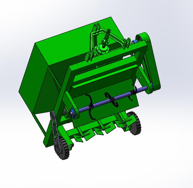 果园双箱施肥机设计【有机肥施洒、覆土功能】2D图CAD+说明素材