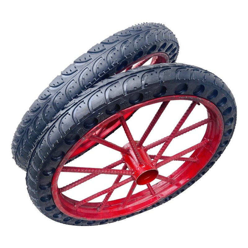 红色钢筋实心轮单个工地手推车轮胎3.00-18建筑劳动车实心轮子板