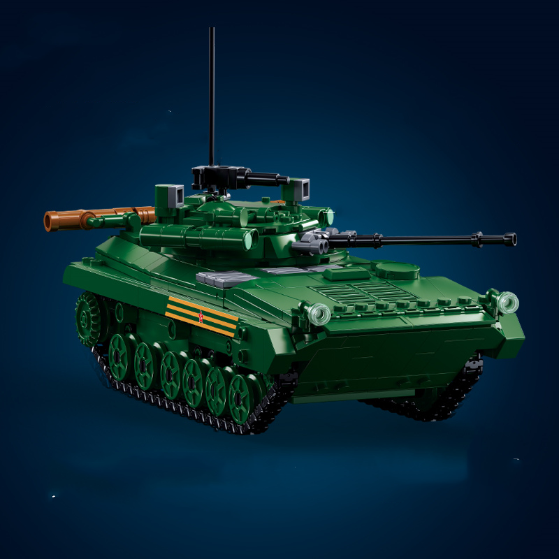 俄军BMP-2MS履带式步兵战车拼装积木装甲车模型MOC玩具儿童节礼物