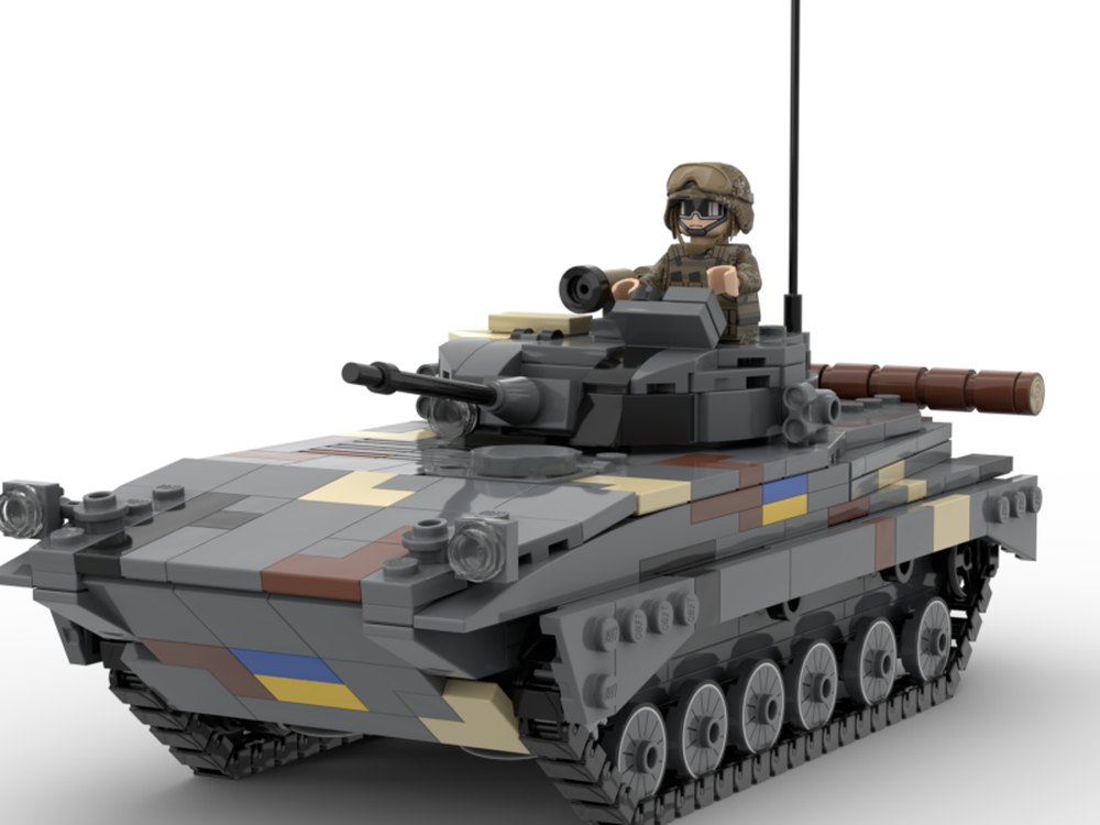 MOC积木军事 BMP-2步兵战车模型 适用乐高小颗粒拼装积木玩具儿童