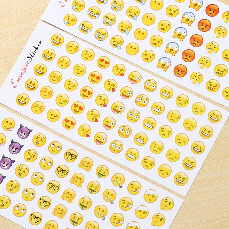 苹果手机表情贴纸可爱手账日记翻白眼emoji贴画情绪生气手帐素材