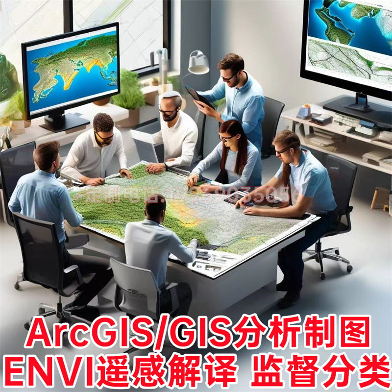 ENVI遥感解译GIS空间分析Arcgis作图代做CAD等高线地形图卫星地图