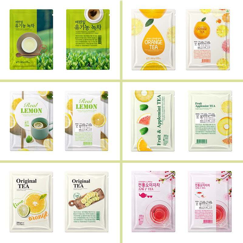 茶叶红茶绿茶水果柠檬苹果橙子菊花茶包装袋海报PSD设计素材91919