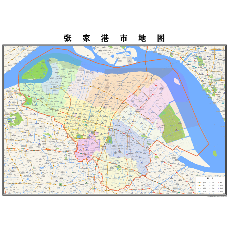 张家港市地图2023年行政区划市区主城区街道交通地图定制图片素材