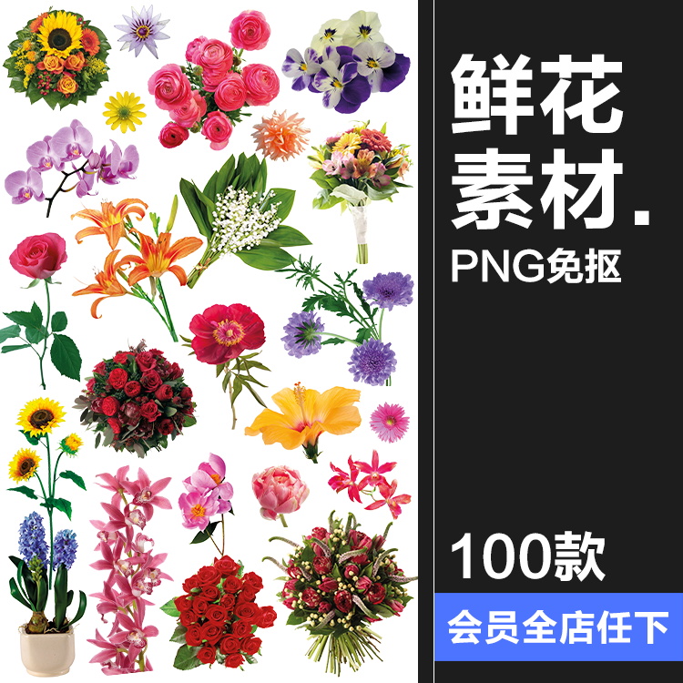 真实鲜花花束花朵装饰影楼后期设计高清图PNG透明免抠图片PS素材
