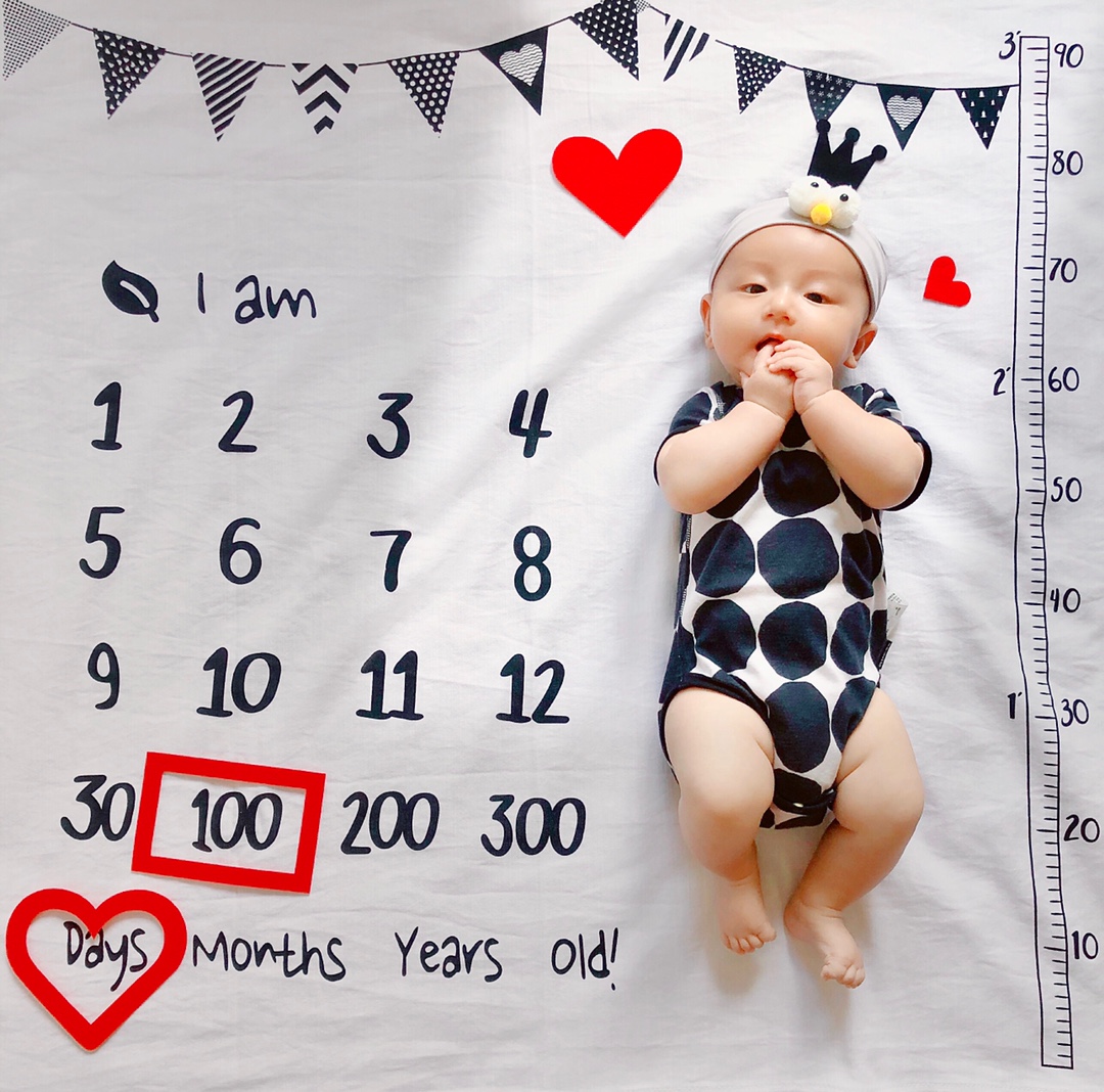 宝宝拍照背景布婴儿满月百天月份摄影道具加厚新生儿拍照毯背景毯