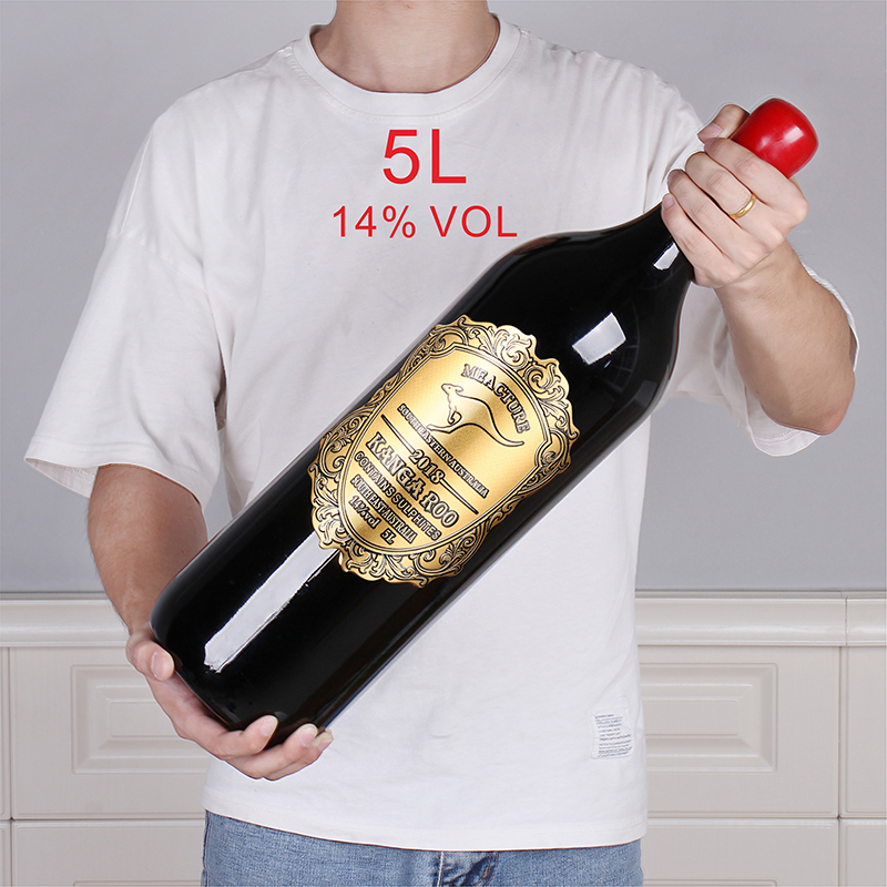 5L超大瓶红酒10斤澳洲原瓶进口袋鼠西拉干红葡萄酒聚餐摆设送礼