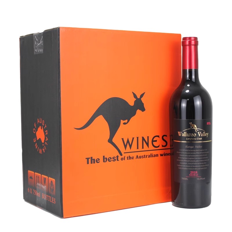 澳大利亚原瓶进口红酒 大袋鼠西拉澳洲干红葡萄酒15度整箱6瓶