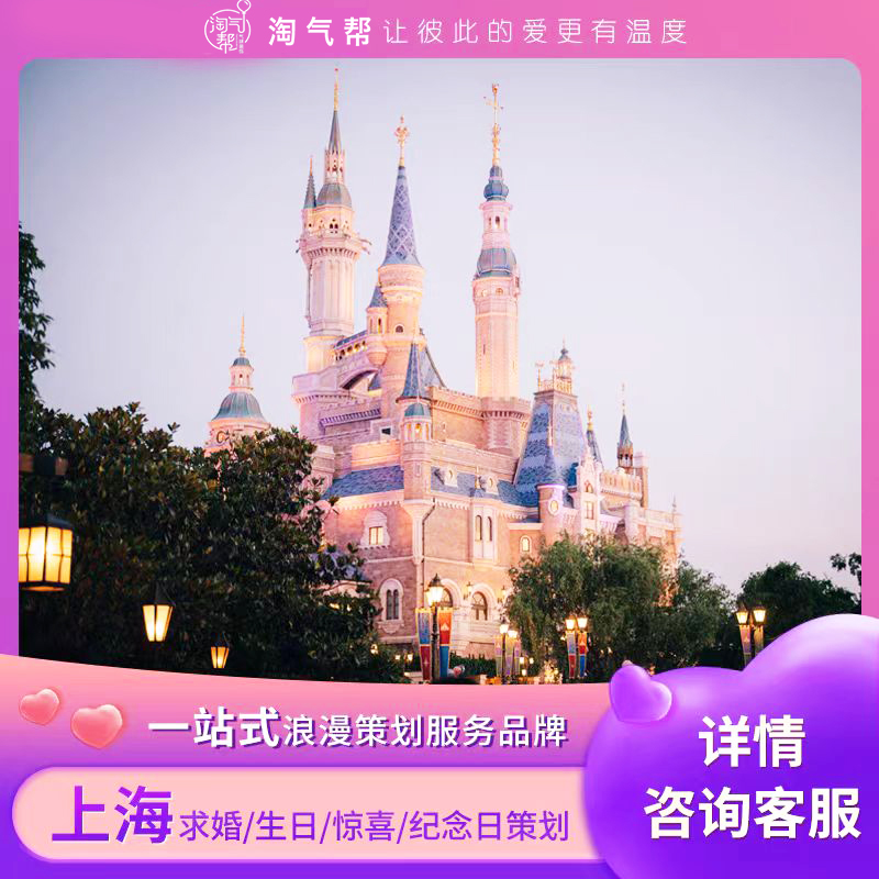 上海迪士尼求婚策划定制游乐园创意室外浪漫快闪表白惊喜场景布置