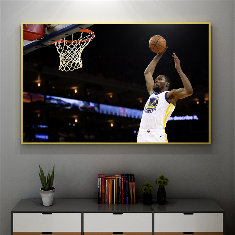杜兰特晶瓷画NBA海报 科比詹姆斯篮网照片墙哈登欧湖人火箭挂画