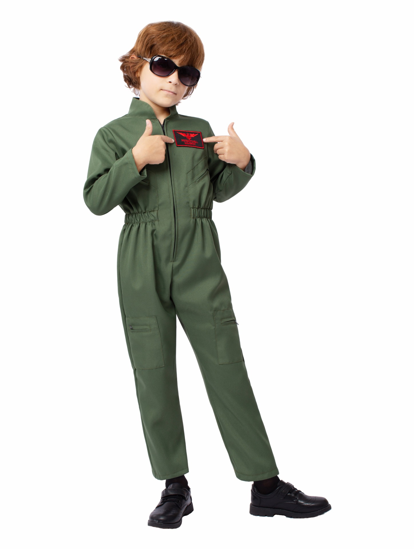 新款万圣节战斗机飞行员角色扮演cos儿童舞台幼儿园表演服