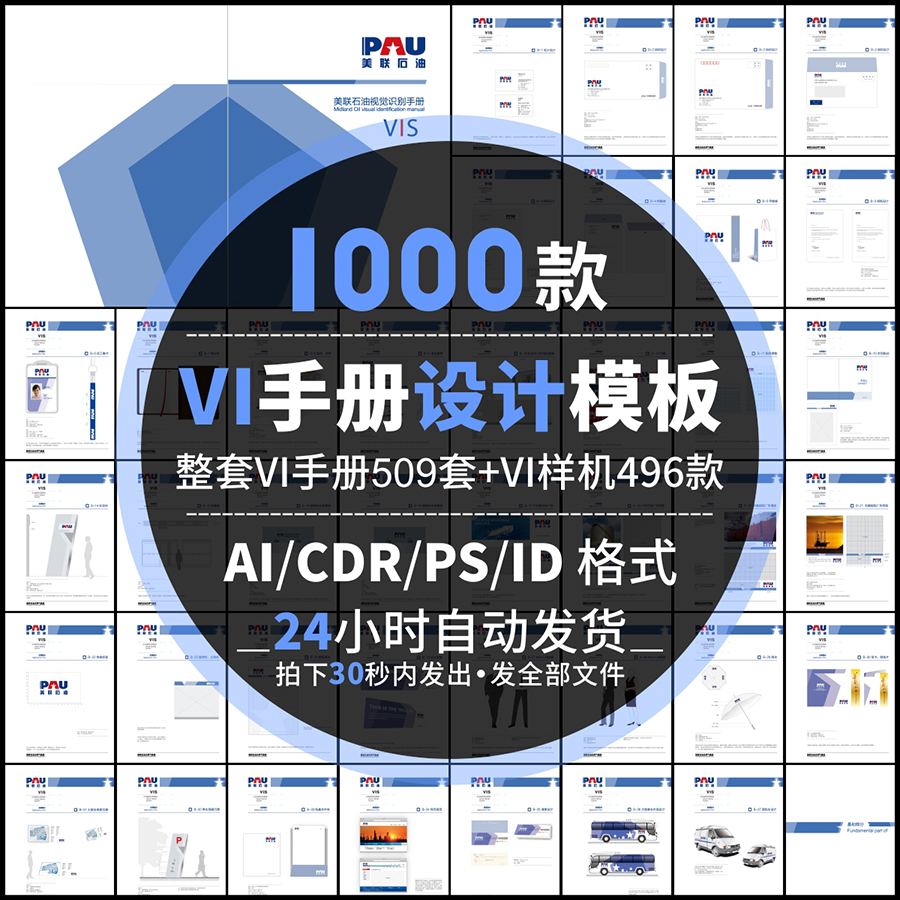 公司企业VI手册视觉设计品牌LOGO毕业作品作业PSD/AI/CDR模板素材