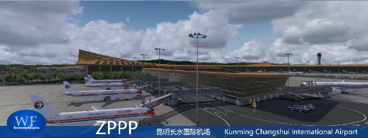 飞机哥zppp昆明长水机场模拟飞行正版p3dv4国内机场高清地景灯光