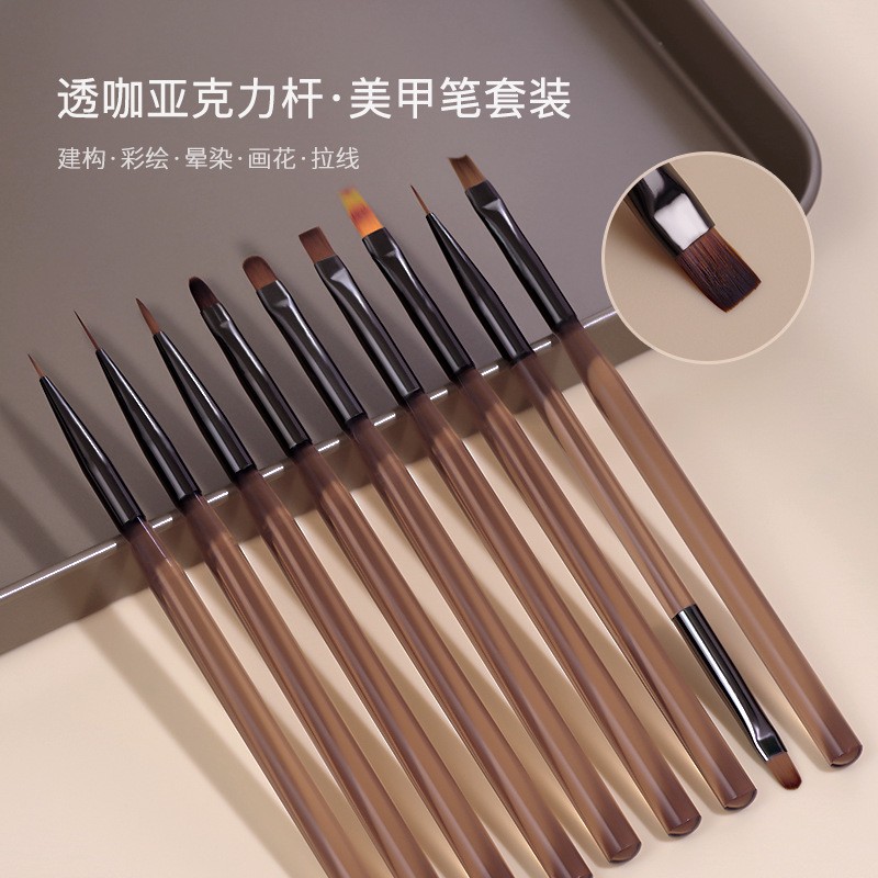 日式美甲笔刷子套装万能笔扫扫笔双头建构笔光疗彩绘拉线笔渐变笔
