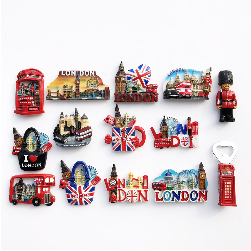 英国伦敦地标景点留言贴人文景观旅游纪念装饰工艺礼品磁性冰箱贴