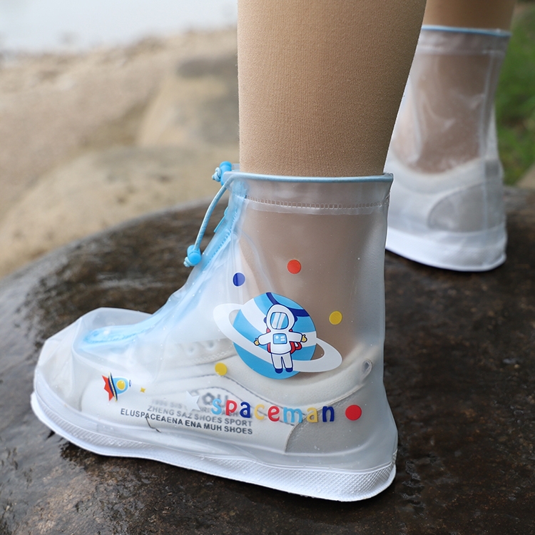儿童卡通动漫雨鞋套学生小孩防水脚套男女童加厚防滑耐磨拉链鞋套