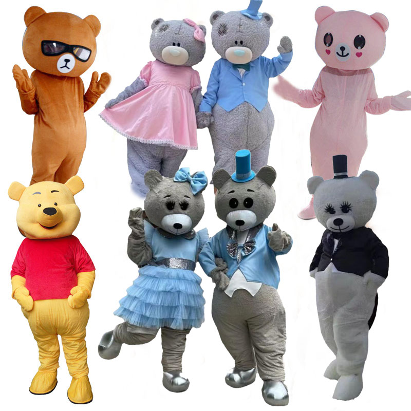 泰迪熊人偶服装行走充气卡通头套道具发传单小熊维尼玩偶服网红熊