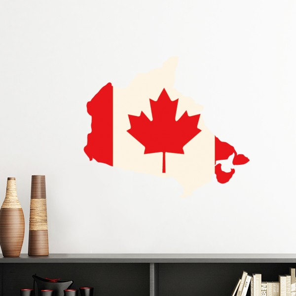 红色枫叶象征加拿大国家国旗墙贴壁纸房间贴花