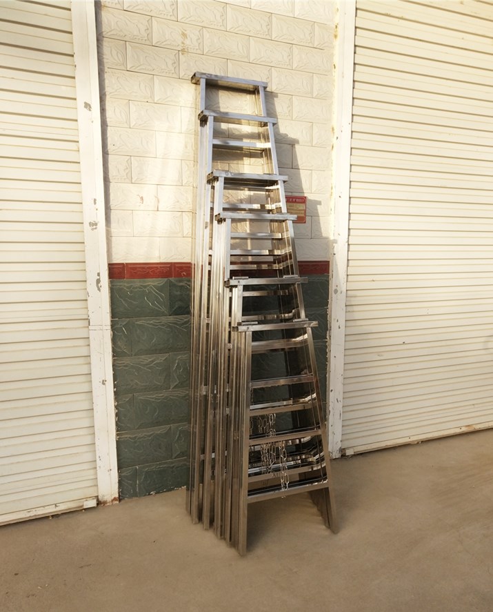 人字梯202不锈钢双家用梯子加厚工程梯折叠承重装修专用楼梯合梯