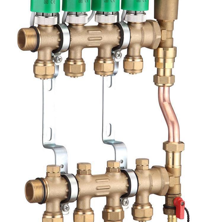 地热地暖分水器水力平衡压差旁通阀分集水器末端连接尾件配件