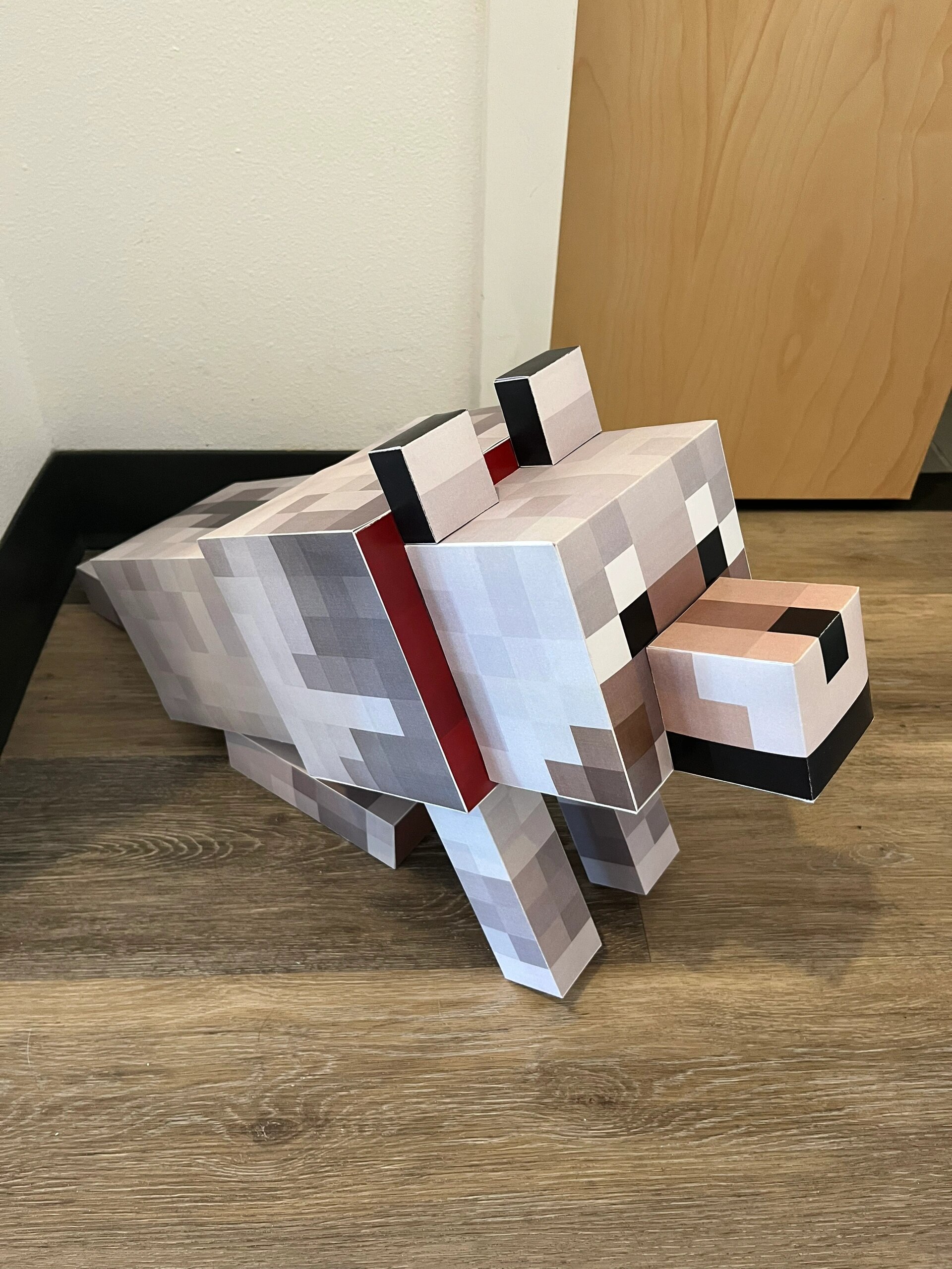 我的世界纸膜方块狗1:1狼手工纸模型立体纸狐狸手工制作模型玩具