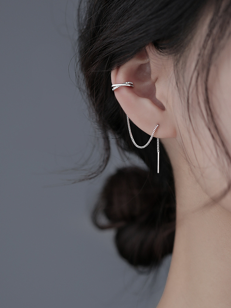 925纯银流苏耳环气质耳线2021年新款潮耳钉冷淡风耳饰