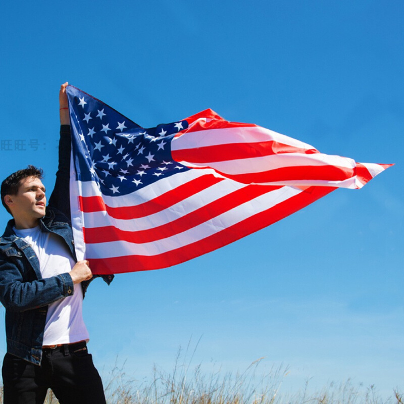 。包邮90*150cm 3*5ft 美国国旗 4号涤纶旗帜 USA AMERICA FLAG