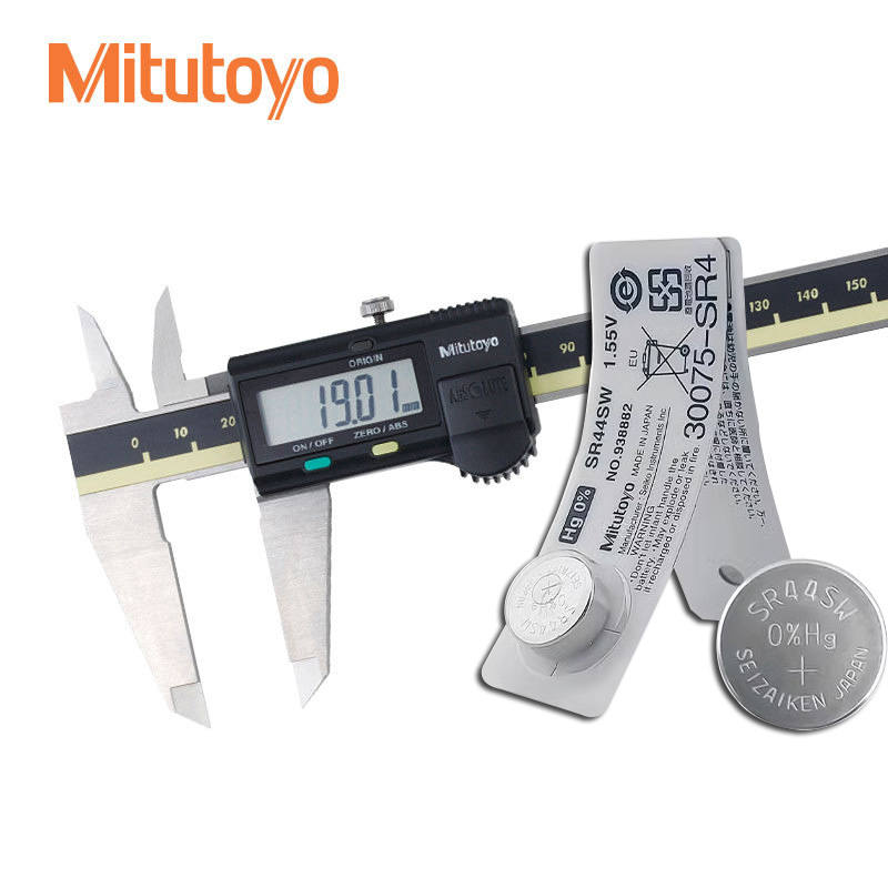 日本三丰氧化银纽扣电池1.55V无汞SR44SW电子数显卡尺配件938882