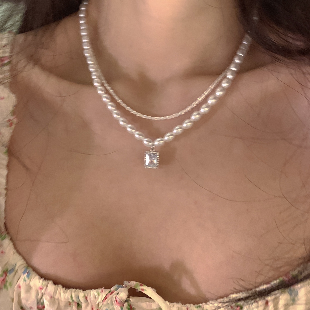 两件套 珍珠项链轻奢小众 温柔复古风新款锁骨链女网红配饰设计感