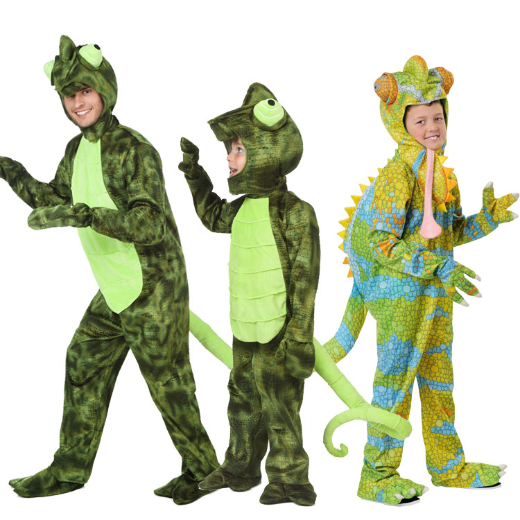 Cosplay万圣节儿童节舞台表演演出走秀爬行动物蜥蜴变色龙服装