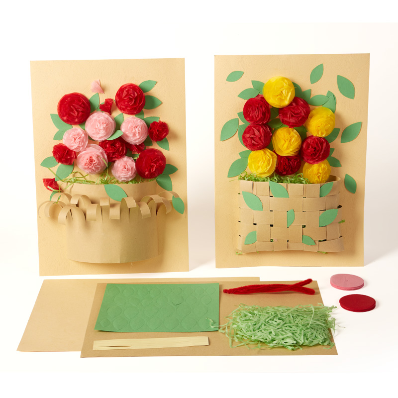 母亲节儿童手工diy立体盆栽花束贺卡制作材料康乃馨花朵节日礼物