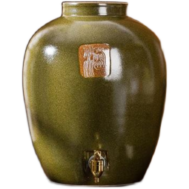景德镇陶瓷酒坛子家用密封10斤20斤30斤50斤装酒缸带龙头酒瓶酒壶