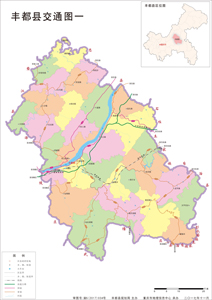 丰都县2图1 行政区划水系交通地形卫星流域小区村界打印地图定制