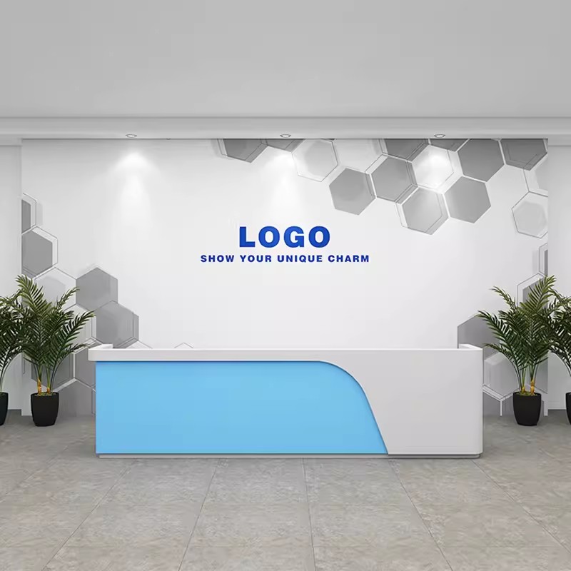公司前台logo形象墙壁纸现代简约3d科技几何会议办公室背景墙纸5d