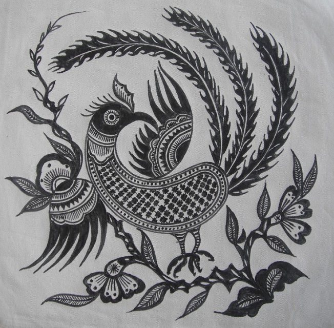 丹寨苗族蜡染 蜡画 锦鸡图案鸟图腾 花鸟图案 图案订制 图案设计