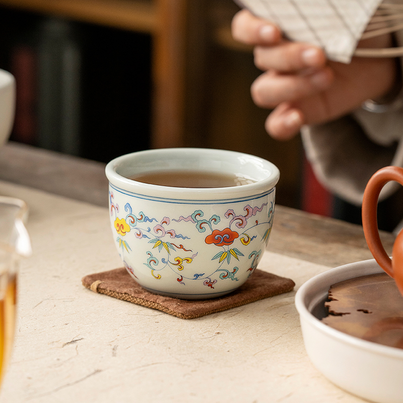 景德镇珐琅彩手工主人杯个人专用单杯家用陶瓷缸杯品茗杯茶杯