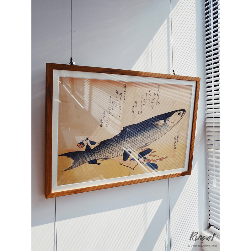 开运好寓意｜浮世绘作品《万事有“鱼”》日式现代简约装饰画客厅
