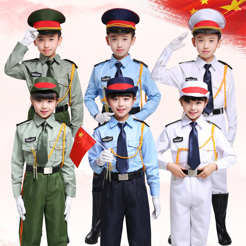 幼儿园小学生升旗手服装演出军装儿童国旗班夏季仪仗服升国旗仪式