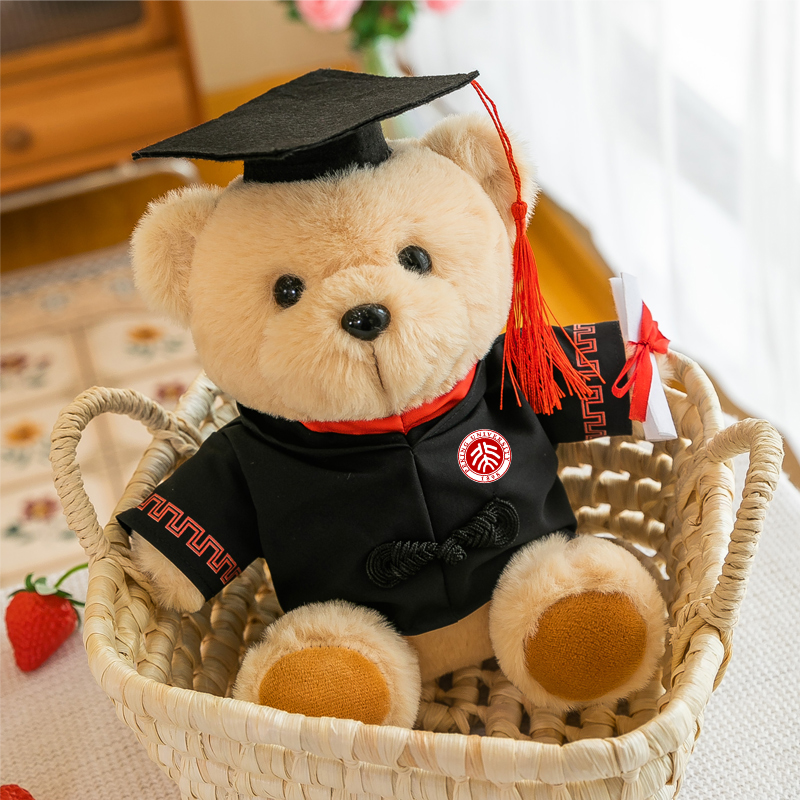 泰迪博士熊公仔毕业小熊玩偶学生毕业季礼物娃娃毛绒玩具定制logo