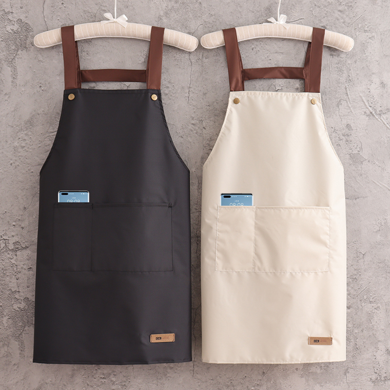 韩版家用围裙女厨房防水防油餐饮上班工作服定制印字logo围腰男士