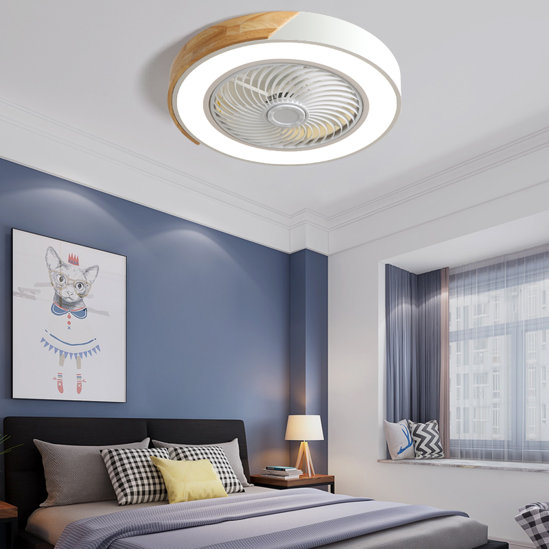 吸顶风扇灯现代简约北欧卧室客厅吊扇灯隐形超薄吊顶一体吊灯电扇
