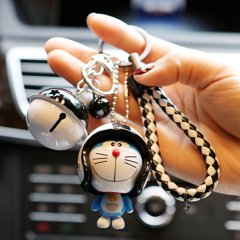 可爱卡通汽车钥匙扣男女韩国创意钥匙链圈铃铛网红男女士包包挂件